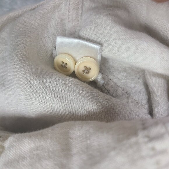 Tommy Bahama Shirt Mens X-Large Beige  Linen Button Up Short Sleeve Beach - Picture 6 of 8